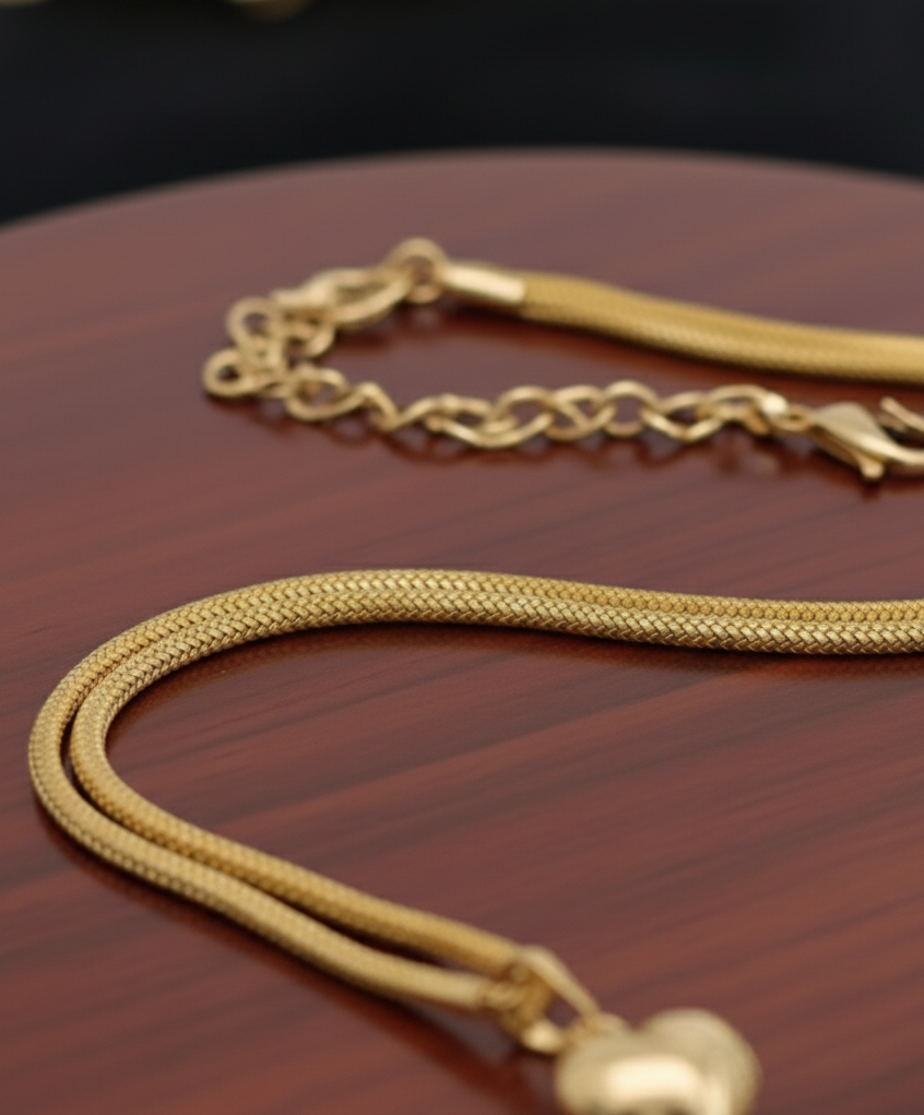 Gold-Plated Heart Pendant Chain – Perfect Gift for Him & Her