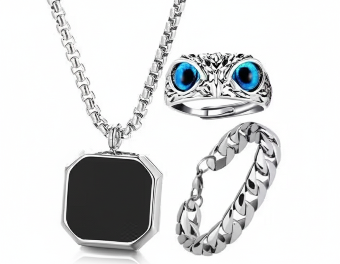 Trio: Men’s Chain & Ring Set