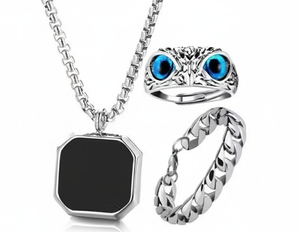 Trio: Men’s Chain & Ring Set